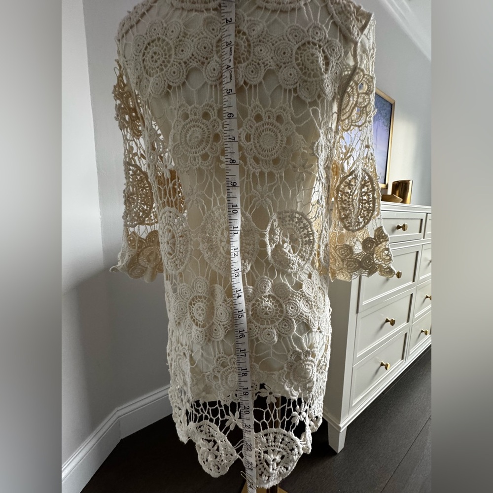 Never worn cream crochet swim coverup - Picture 3 of 4